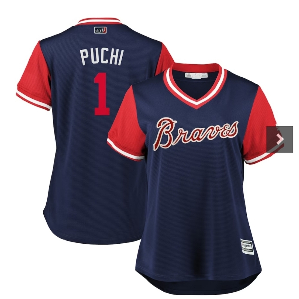 Atlanta Braves Ozzie Albies "Puchi" Majestic Jersey 2018 SZ M - Picture 1 of 8